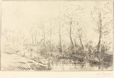 Birch Trees: Water's Edge Seen in Morning Light (Les bouleaux: Bord de l'eau, effet du matin. Creator: Alphonse Legros