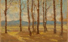 Birches in Autumn, 1900-1910. Creator: Ferdinand Katona