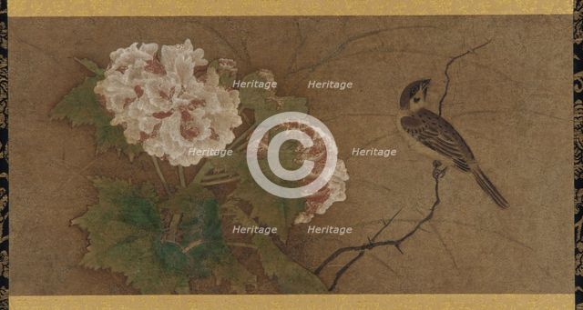 Bird and flowers, Muromachi period, 15th-16th century. Creator: Unknown.