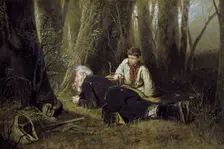 Bird catcher 1870. Artist: Vasily Perov