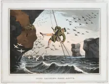 Bird Catching from Above Shetland Islands, 1813. Creator: Unknown