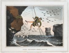 Bird Catching from Above Shetland Islands, 1813. Creator: Unknown