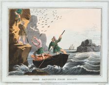 Bird Catching from Below Shetland Islands, 1813. Creator: Unknown