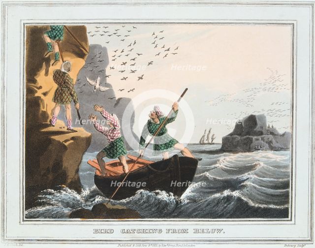 'Bird Catching from Below', Shetland Islands, 1813. Creator: Unknown.