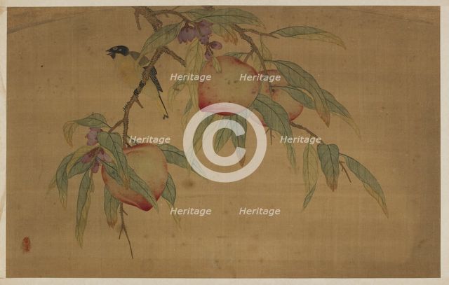 Bird, Fruit, and Flowers, Qing dynasty, 1741. Creator: Wu Zhang.