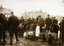 Bird market, Trubnaya Square, Moscow, Russia, 1908