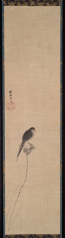 Bird on a Lotus Bud, 1600s. Creator: Kano Tan?y? (Japanese, 1602-1674)