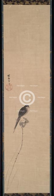 Bird on a Lotus Bud, 1600s. Creator: Kano Tan?y? (Japanese, 1602-1674).