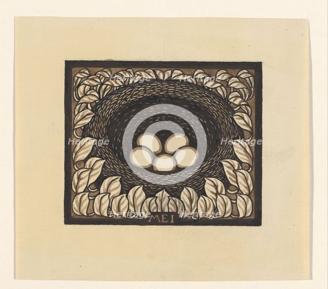 Bird's nest with eggs, 1887-1924. Creator: Julie de Graag.