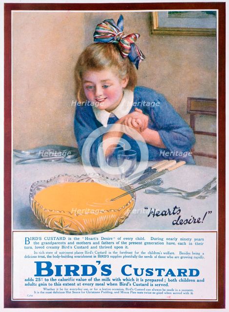 Bird's Custard advert, 1922. Artist: Unknown