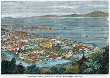 Bird's eye view of Manilla, Luzon, Philippine Islands c1880