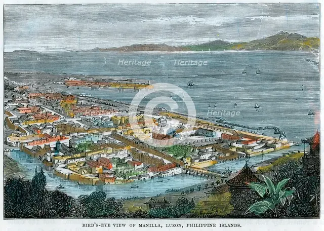 'Bird's eye view of Manilla, Luzon, Philippine Islands', c1880. Artist: Unknown