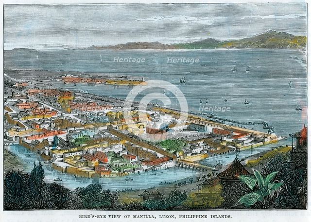 'Bird's eye view of Manilla, Luzon, Philippine Islands', c1880. Artist: Unknown