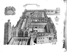 Bird's-eye view of New College, Oxford, Oxfordshire, 1675. Artist: David Loggan