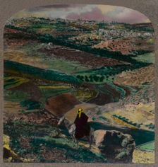 Bird's-eye view of Bethlehem, with vineyards and olive groves , c1900