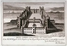 Bird's-eye view of King James's College, Chelsea, London, c1800. Artist: John Barlow