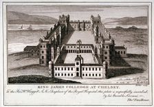 Bird's-eye view of King James's College, Chelsea, London, c1800. Artist: John Barlow