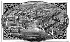 Bird's-eye view of Krupp's works, Essen, Germany, 1876. Creator: Unknown