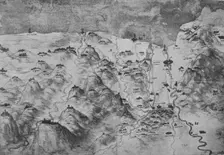 Bird's-Eye View of Part of Tuscany c1480 (1945). Artist: Leonardo da Vinci