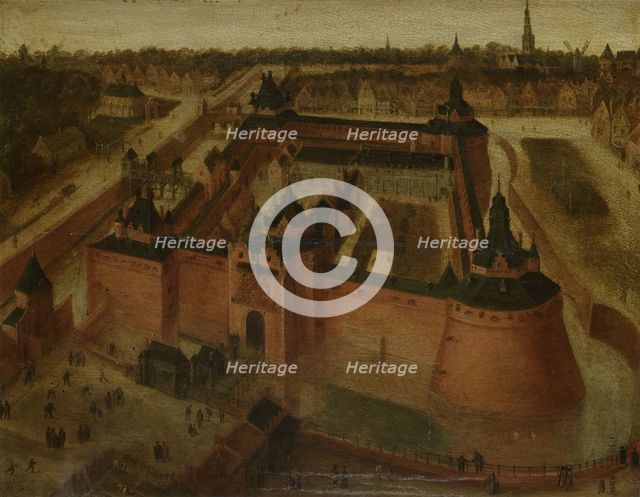 Bird's-eye View of the Vredenburg (Vredeborch) Castle in Utrecht, c.1550-c.1599. Creator: Anon.