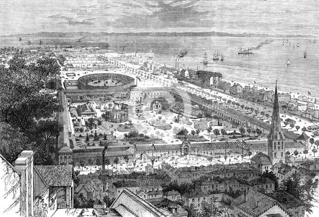 Bird’s eye view of the International Maritime Exhibition at Havre, 1868. Creator: Unknown.
