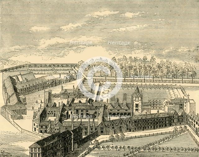'Bird's Eye View of the Old Charterhouse', (c1872). Creator: Unknown.