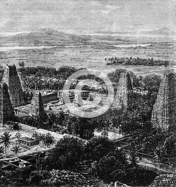 'Bird's-Eye View of the Pagoda of the Eagle's Nest, near Chingleput (Madras Presidency)', c1891. Creator: James Grant.