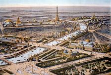 Bird's-eye view of the Paris Expositon of 1900. Creator: Unknown