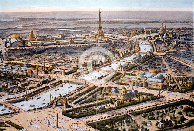 Bird's-eye view of the Paris Expositon of 1900. Creator: Unknown.