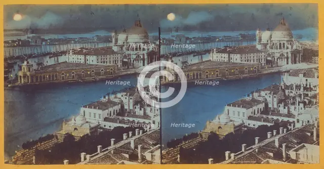 Bird's-eye view of Venice, about 1865. Creator: Unknown.