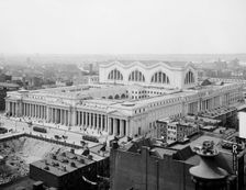 Bird's-eye view, Penn. [i.e. Pennsylvania] Station, New York City, c.between 1910 and 1920. Creator: Unknown