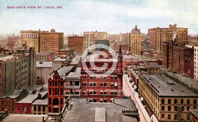 Bird's eye view, St Louis, Missouri, USA, 1910. Artist: Unknown