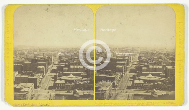 Bird's Eye View (South), 1873. Creator: Lovejoy & Foster.