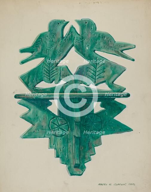 Bird Shelf, c. 1940. Creator: Majel G. Claflin.