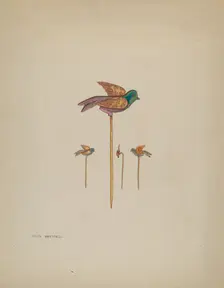 Bird Stick Pin, c. 1937. Creator: Tulita Westfall