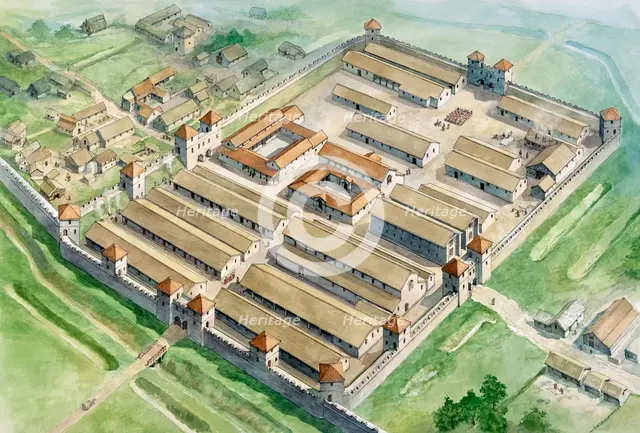 Birdoswald Roman Fort, c3rd century, (c1990-2010). Artist: Philip Corke.