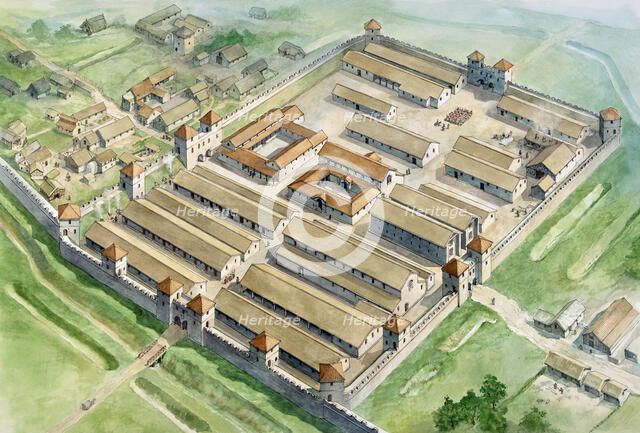 Birdoswald Roman Fort, c3rd century, (c1990-2010). Artist: Philip Corke.