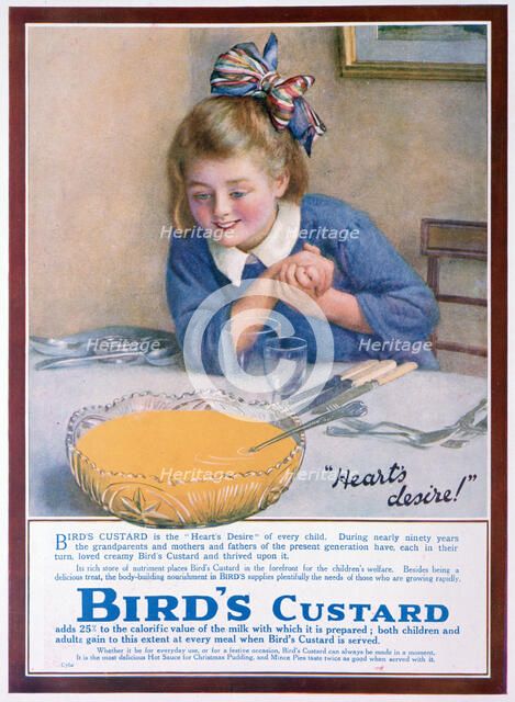 Bird's Custard advert, 1922. Artist: Unknown