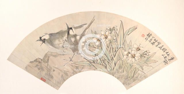 Birds and Narcissus, dated 1883. Creator: Xu Xiang.