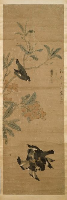 Birds and branch, Qing Dynasty (1645 - 1911). Creator: Qi Shukai