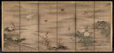 Birds and Flowers in a Landscape of the Four Seasons, second half of the 1500s. Creator: Sessh? T?y? (Japanese, 1420-1506), follower of