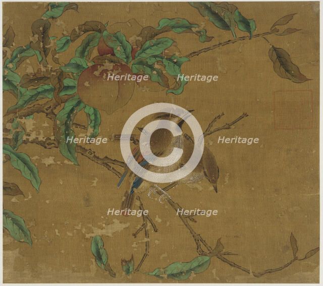 Birds and peaches, Ming dynasty, 1368-1644. Creator: Unknown.