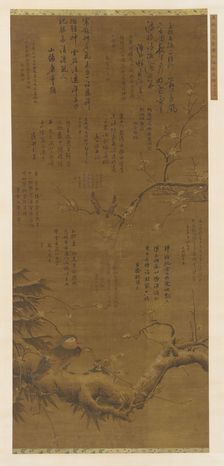 Birds and plum-blossoms in the snow, Ming dynasty, 1368-1644. Creator: Unknown