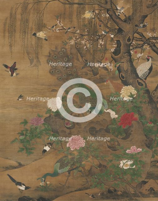 Birds Gather under the Spring Willow, late 1400s-early 1500. Creator: Yin Hong (Chinese, c. 1430-c. 1500).