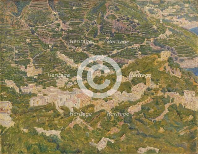 Bird's Eye View from Ravello towards Torello, 1891. Creator: Kristian Zahrtmann.