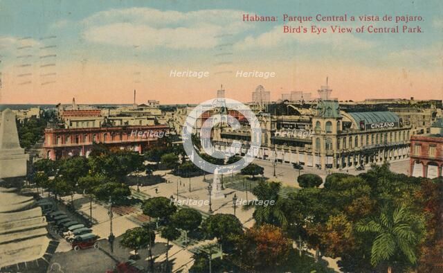Birds-Eye View of Central Park, Havana, Cuba, c1919. Artist: Unknown
