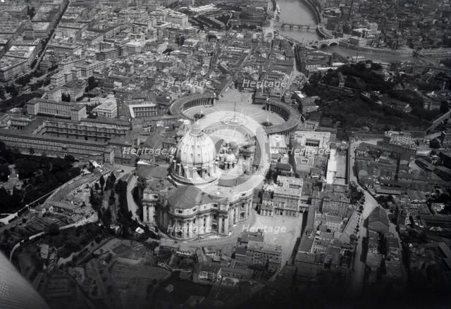 Bird's-eye view of Basilica of St. Peter in the Vatican, 1928. Creator: Mittelholzer; Walter (1894-1937).
