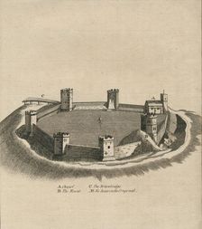 Birds-Eye View of Oxford Castle in Oxfordshire c1800