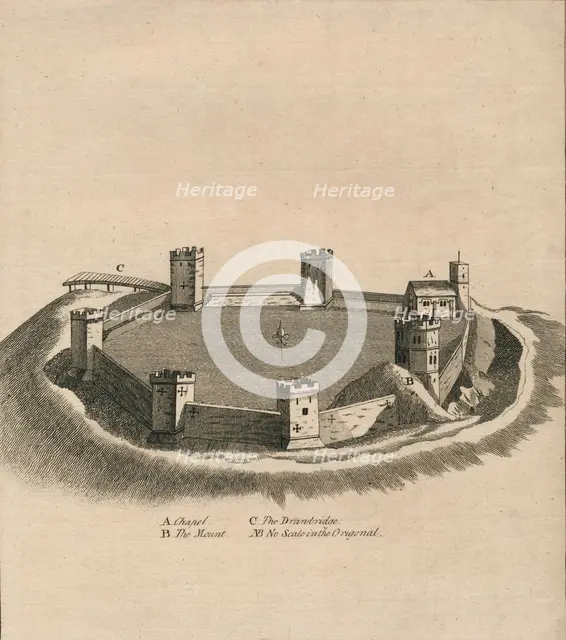 'Birds-Eye View of Oxford Castle in Oxfordshire', c1800. Artist: Unknown.