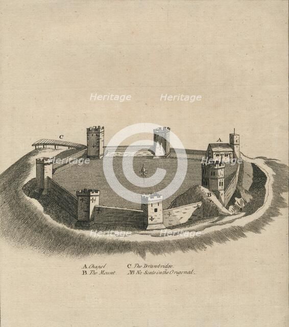 'Birds-Eye View of Oxford Castle in Oxfordshire', c1800. Artist: Unknown.